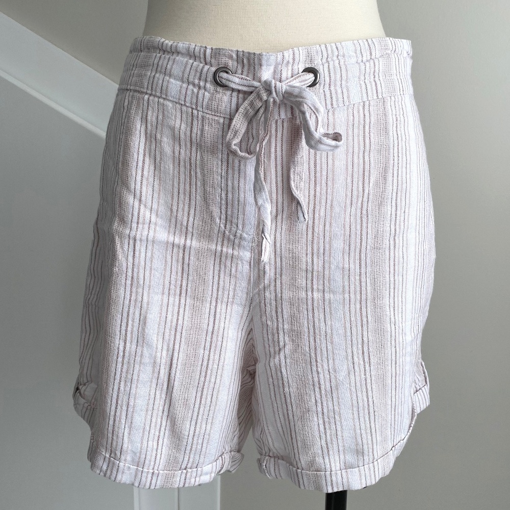 Per Se Linen Blend Shorts - Size L